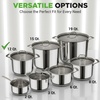 image:imageNutriChef 14 Quart Stock Pot with Lid  Heavy Duty Stainless Steel Induction Ready Ergonomic HandlesStainless Steel