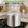 image:imageNutriChef 14 Quart Stock Pot with Lid  Heavy Duty Stainless Steel Induction Ready Ergonomic HandlesStainless Steel