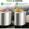 image:imageNutriChef 14 Quart Stock Pot with Lid  Heavy Duty Stainless Steel Induction Ready Ergonomic HandlesStainless Steel