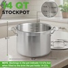 image:imageNutriChef 14 Quart Stock Pot with Lid  Heavy Duty Stainless Steel Induction Ready Ergonomic HandlesStainless Steel