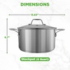 image:imageNutriChef 14 Quart Stock Pot with Lid  Heavy Duty Stainless Steel Induction Ready Ergonomic HandlesStainless Steel