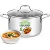 image:imageNutriChef 14 Quart Stock Pot with Lid  Heavy Duty Stainless Steel Induction Ready Ergonomic HandlesStainless Steel
