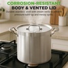 image:imageNutriChef 14 Quart Stock Pot with Lid  Heavy Duty Stainless Steel Induction Ready Ergonomic HandlesStainless Steel