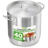 image:imageNutriChef 14 Quart Stock Pot with Lid  Heavy Duty Stainless Steel Induction Ready Ergonomic HandlesStainless Steel