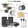 image:imageNutriChef 22Piece NonStick Ceramic Pots and Pans Set  For All Cooktops Including Induction  PTFE amp PFAS Free Includes Bakeware amp UtensilsBlack
