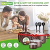 image:imageNutriChef 22Piece NonStick Ceramic Pots and Pans Set  For All Cooktops Including Induction  PTFE amp PFAS Free Includes Bakeware amp UtensilsBrown