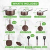 image:imageNutriChef 22Piece NonStick Ceramic Pots and Pans Set  For All Cooktops Including Induction  PTFE amp PFAS Free Includes Bakeware amp UtensilsBrown