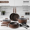 image:imageNutriChef 22Piece NonStick Ceramic Pots and Pans Set  For All Cooktops Including Induction  PTFE amp PFAS Free Includes Bakeware amp UtensilsBrown