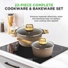 image:imageNutriChef 22Piece NonStick Ceramic Pots and Pans Set  For All Cooktops Including Induction  PTFE amp PFAS Free Includes Bakeware amp UtensilsMaroon Marble