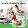 image:imageNutriChef 22Piece NonStick Ceramic Pots and Pans Set  For All Cooktops Including Induction  PTFE amp PFAS Free Includes Bakeware amp UtensilsMaroon Marble