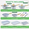 image:imageNutriChef 22Piece NonStick Ceramic Pots and Pans Set  For All Cooktops Including Induction  PTFE amp PFAS Free Includes Bakeware amp UtensilsMoon Grey Marble