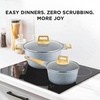 image:imageNutriChef 22Piece NonStick Ceramic Pots and Pans Set  For All Cooktops Including Induction  PTFE amp PFAS Free Includes Bakeware amp UtensilsMoon Grey Marble