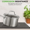 image:imageNutriChef 3Quart Stainless Steel Soup Pot  188 Food Grade Heavy Duty Cookware Stock Pot Stew Pot Simmering Pot Kitchenware wSee Through Lid Dishwasher Safe For Induction Gas Ceramic Cooktops2 Quarts