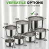 image:imageNutriChef 3Quart Stainless Steel Soup Pot  188 Food Grade Heavy Duty Cookware Stock Pot Stew Pot Simmering Pot Kitchenware wSee Through Lid Dishwasher Safe For Induction Gas Ceramic Cooktops19 Quarts
