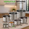 image:imageNutriChef 3Quart Stainless Steel Soup Pot  188 Food Grade Heavy Duty Cookware Stock Pot Stew Pot Simmering Pot Kitchenware wSee Through Lid Dishwasher Safe For Induction Gas Ceramic Cooktops3 Quarts