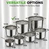 image:imageNutriChef 3Quart Stainless Steel Soup Pot  188 Food Grade Heavy Duty Cookware Stock Pot Stew Pot Simmering Pot Kitchenware wSee Through Lid Dishwasher Safe For Induction Gas Ceramic Cooktops15 Quarts