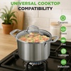 image:imageNutriChef 3Quart Stainless Steel Soup Pot  188 Food Grade Heavy Duty Cookware Stock Pot Stew Pot Simmering Pot Kitchenware wSee Through Lid Dishwasher Safe For Induction Gas Ceramic Cooktops3 Quarts