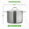 image:imageNutriChef 3Quart Stainless Steel Soup Pot  188 Food Grade Heavy Duty Cookware Stock Pot Stew Pot Simmering Pot Kitchenware wSee Through Lid Dishwasher Safe For Induction Gas Ceramic Cooktops8 Quarts