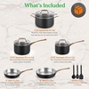 image:imageNutriChef NonStick Kitchenware Pots amp Pans11 Pcs Stylish Kitchen Set wModern Cookware Design Small amp Medium Skillet Fry Pans wGolden Handles NCONYX