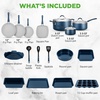 image:imageNutrichef 20 Piece Professional Home Kitchen Cookware and Bakeware Pots and Pans Set Non Stick Kitchenware CoolTouch Handles Non Toxic Safe for Gas Electric Induction Cooktops Easy CleanNavy