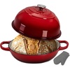 image:imageNutriChef 102 Enameled Cast Iron Bread Oven DomeShaped Sourdough Baking Pan with Handles amp Silicone Gloves OvenSafe to 500F Dishwasher Safe Dutch Oven Bread Pan RedRed