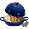 image:imageNutriChef 102 Enameled Cast Iron Bread Oven DomeShaped Sourdough Baking Pan with Handles amp Silicone Gloves OvenSafe to 500F Dishwasher Safe Dutch Oven Bread Pan RedBlue