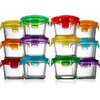 image:imageNutriChef 24Piece 12 Glass Food Storage Containers and 12 Lids 448oz Mini Stackable Meal Prep Round Containers  Microwave Freezer amp Dishwasher Safe For Food Snacks Fruits Nuts amp More