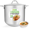 image:imageNutriChef 3Quart Stainless Steel Soup Pot  188 Food Grade Heavy Duty Cookware Stock Pot Stew Pot Simmering Pot Kitchenware wSee Through Lid Dishwasher Safe For Induction Gas Ceramic Cooktops19 Quarts