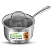 image:imageNutriChef 3Quart Stainless Steel Soup Pot  188 Food Grade Heavy Duty Cookware Stock Pot Stew Pot Simmering Pot Kitchenware wSee Through Lid Dishwasher Safe For Induction Gas Ceramic Cooktops2 Quarts