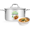 image:imageNutriChef 3Quart Stainless Steel Soup Pot  188 Food Grade Heavy Duty Cookware Stock Pot Stew Pot Simmering Pot Kitchenware wSee Through Lid Dishwasher Safe For Induction Gas Ceramic Cooktops6 Quarts