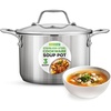 image:imageNutriChef 3Quart Stainless Steel Soup Pot  188 Food Grade Heavy Duty Cookware Stock Pot Stew Pot Simmering Pot Kitchenware wSee Through Lid Dishwasher Safe For Induction Gas Ceramic Cooktops3 Quarts