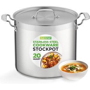 image:imageNutriChef 12Quart Stainless Steel Stockpot with Stainless Steel Lid  188 Food Grade Heavy Duty Large Stock Pot for Stew amp Soup Works wInduction20 Quarts