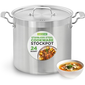 image:imageNutriChef 12Quart Stainless Steel Stockpot with Stainless Steel Lid  188 Food Grade Heavy Duty Large Stock Pot for Stew amp Soup Works wInduction24 Quarts