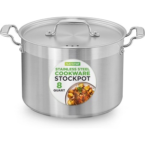 image:imageNutriChef 12Quart Stainless Steel Stockpot with Stainless Steel Lid  188 Food Grade Heavy Duty Large Stock Pot for Stew amp Soup Works wInduction8 Quarts