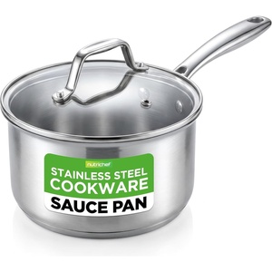 image:imageNutriChef 14 Quart Stock Pot with Lid  Heavy Duty Stainless Steel Induction Ready Ergonomic HandlesStainless Steel