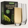 image:imageChampagne Flutes Stemless 94oz  Set of 2 Elegant Clear Crystal Glass Drinkware wNarrow Rim Seamless Bowl LeadFree Dishwasher Safe Sparkling Wine Glassware Perfect for Any Occasion by NutriChef2 pack