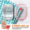 image:imageNutriChef 10Piece Glass Food Containers  Stackable Superior Glass Mealprep Storage Containers Newly Innovated Leakproof Locking Lids wAir Hole FreezertoOvenSafe Red