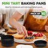 image:imageNutriChef 10Piece Nonstick Mini Tart Pans with Removable Bottom  Heavy Duty 4 Inch Steel Quiche Pans Oven amp Dishwasher Safe Fluted Side for Sweet amp Savory Foods  Includes 200pcs Parchment Paper