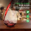 image:imageNutriChef 15oz Stemless Wine Glasses  Set of 4 Ultra Thin Elegant Red amp White Wine Clear Crystal Glass Drinkware LeadFree Hand Blown Seamless Bowl Dishwasher SafeSet of 2