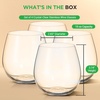 image:imageNutriChef 15oz Stemless Wine Glasses  Set of 4 Ultra Thin Elegant Red amp White Wine Clear Crystal Glass Drinkware LeadFree Hand Blown Seamless Bowl Dishwasher SafeSet of 4