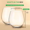 image:imageNutriChef 15oz Stemless Wine Glasses  Set of 4 Ultra Thin Elegant Red amp White Wine Clear Crystal Glass Drinkware LeadFree Hand Blown Seamless Bowl Dishwasher SafeSet of 2