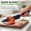 image:imageNutriChef 17Piece Kitchen Knife Block Set  Stainless Steel Precision Crafted Knives wAcrylic Block Stand  Includes 6 Steak amp 7 MultiUse Knives Sharpener Scissors amp Vegetable Peeler Black17 Piece Set
