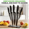 image:imageNutriChef 17Piece Kitchen Knife Block Set  Stainless Steel Precision Crafted Knives wAcrylic Block Stand  Includes 6 Steak amp 7 MultiUse Knives Sharpener Scissors amp Vegetable Peeler Black7 Piece Set