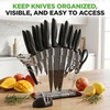 image:imageNutriChef 17Piece Kitchen Knife Block Set  Stainless Steel Precision Crafted Knives wAcrylic Block Stand  Includes 6 Steak amp 7 MultiUse Knives Sharpener Scissors amp Vegetable Peeler Black17 Piece Set