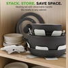 image:imageNutriChef 18Piece Ceramic Cookware Set with Detachable Handles SpaceSaving Nonstick Pots Pans amp Lids OvenSafe Bowls Stackable Storage Includes Cooking Utensils amp Accessories BlueGray