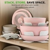 image:imageNutriChef 18Piece Ceramic Cookware Set with Detachable Handles SpaceSaving Nonstick Pots Pans amp Lids OvenSafe Bowls Stackable Storage Includes Cooking Utensils amp Accessories BluePink