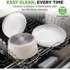 image:imageNutriChef 18Piece Ceramic Cookware Set with Detachable Handles SpaceSaving Nonstick Pots Pans amp Lids OvenSafe Bowls Stackable Storage Includes Cooking Utensils amp Accessories BlueCream