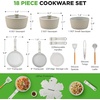 image:imageNutriChef 18Piece Ceramic Cookware Set with Detachable Handles SpaceSaving Nonstick Pots Pans amp Lids OvenSafe Bowls Stackable Storage Includes Cooking Utensils amp Accessories BlueGreen