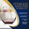 image:imageNutriChef 19 Ounce Stemless Wine Glasses For Red or White Wine Set of 4 For Party And Gifting Clear LeadFree and Ice Crack Design2 Glasses