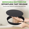 image:imageNutriChef 2 Round Tart Pans  9 Inch Carbon Steel Cheesecake Baking Trays with Removable Base  Nonstick amp Even Heat Distribution  Includes 100 Parchment Papers  Height of 1 Inch  Black